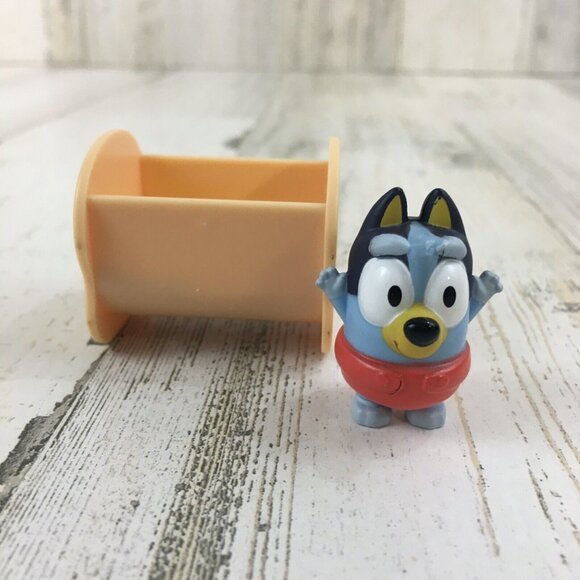 Bluey BABY BLUEY Figure with CRADLE Crib Baby Race Playset Blue RARE - Picture 1 of 16